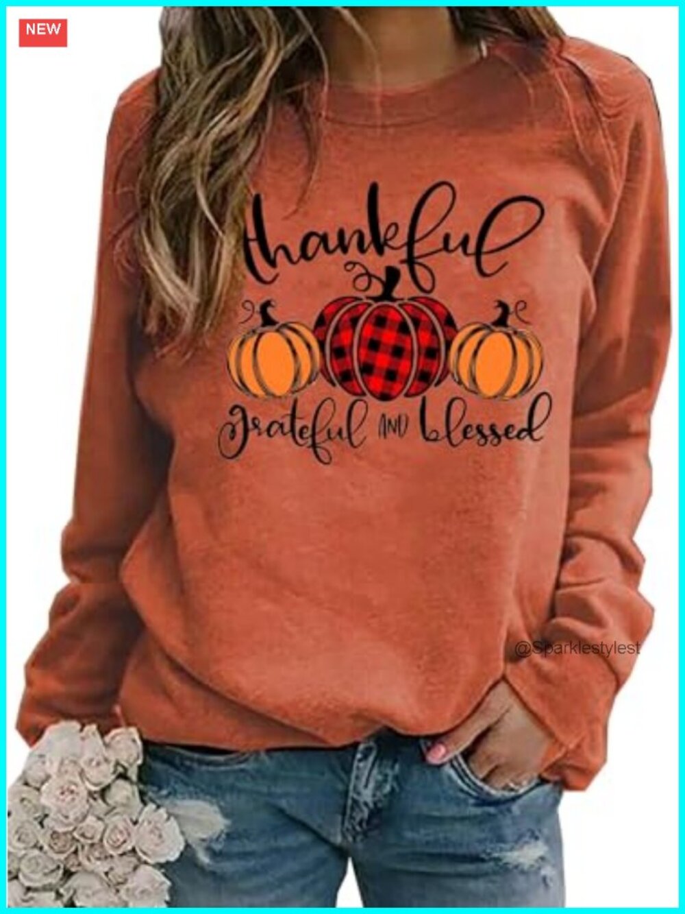 Fall Pumpkin Sweatshirt Women Thanksgiving Long Sleeve Pullover Top